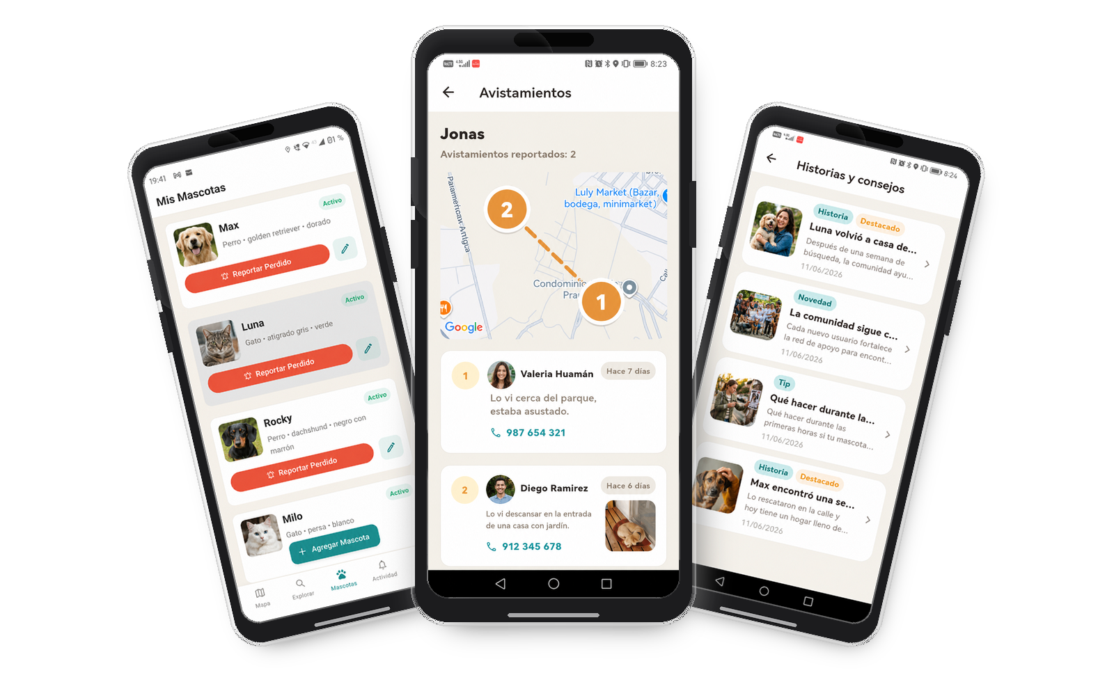 Persona creando una alerta desde su celular